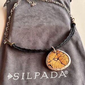 N1893 Retired Silpada Bamboo, Brass & Silver Necklace